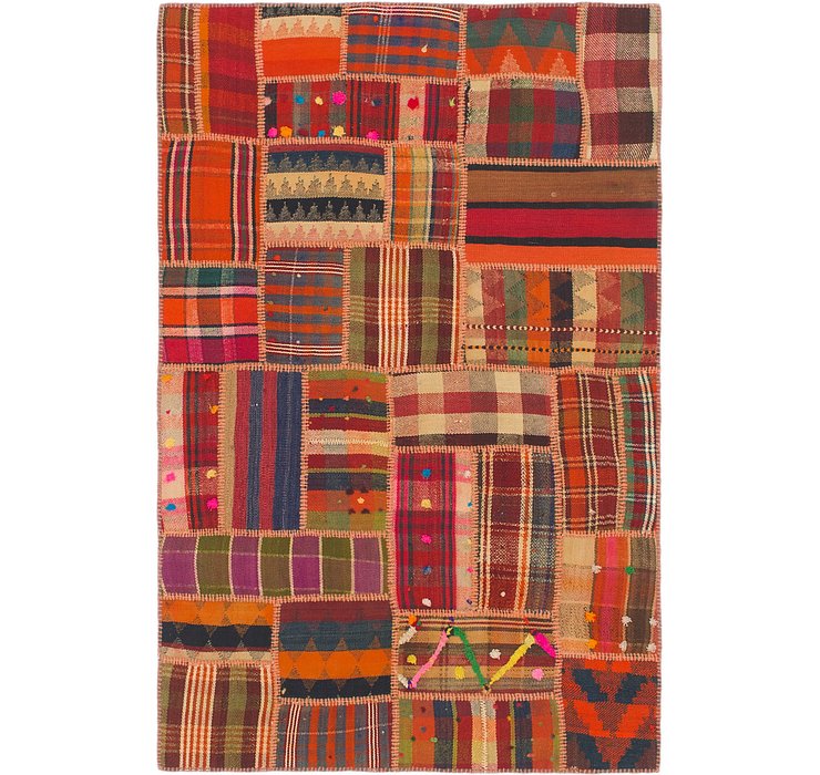 4' x 6' Kilim Patchwork Rug