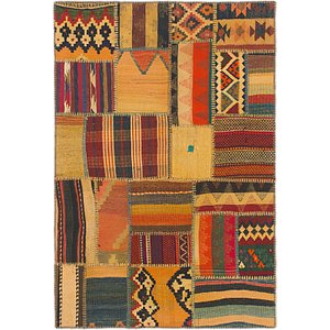 3' 5 x 5' Kilim Patchwork Rug
