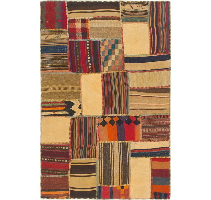 4' x 6' Kilim Patchwork Rug