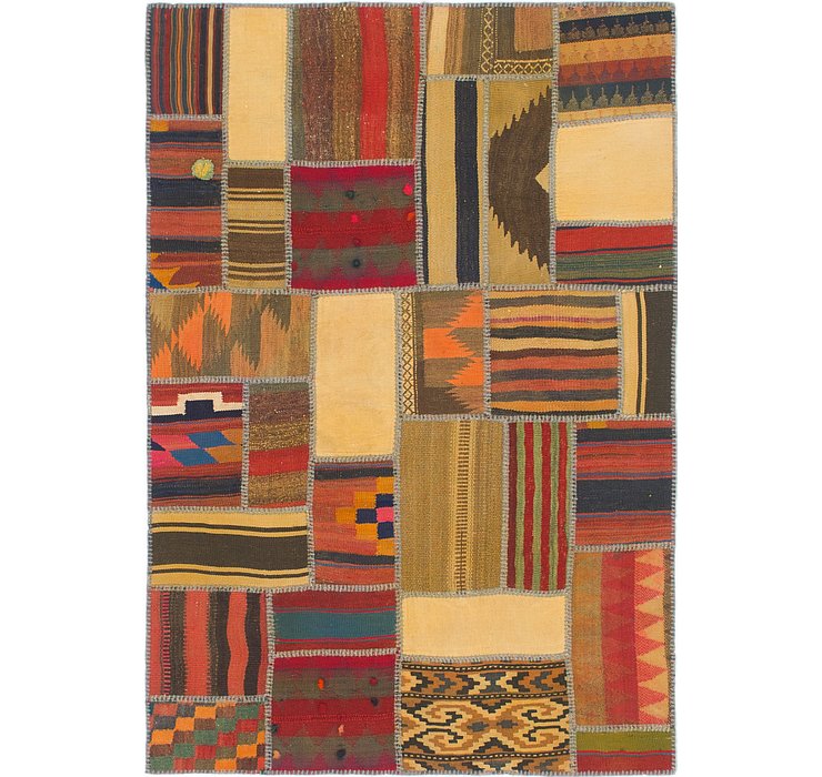 4' x 5' 10 Kilim Patchwork Rug