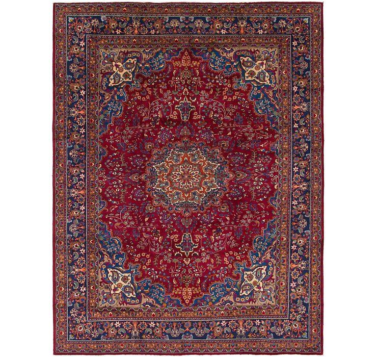 HandKnotted 9' 8 x 13' Mashad Persian Rug