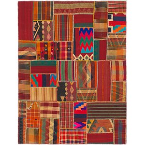 5' 2 x 6' 10 Kilim Patchwork Rug