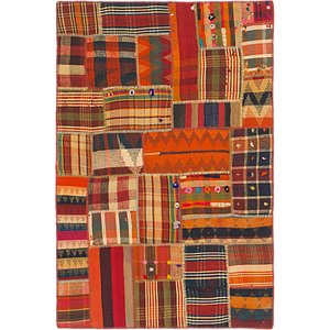 4' 2 x 6' 2 Kilim Patchwork Rug