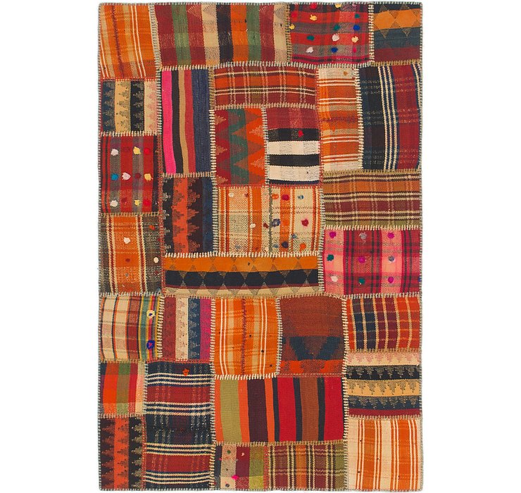 4' x 6' Kilim Patchwork Rug