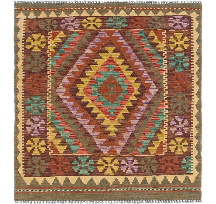 3' x 3' 4 Kilim Maymana Square Rug