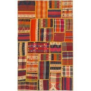Unique Loom 3' 10 x 6' 3 Kilim Patchwork Rug
