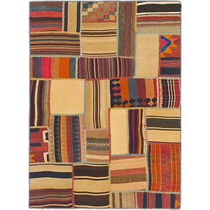 4' 2 x 5' 8 Kilim Patchwork Rug