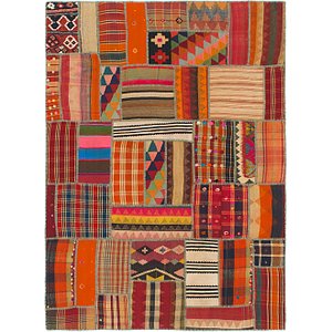 5' 9 x 7' 10 Kilim Patchwork Rug