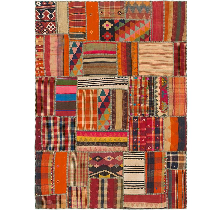 5' 9 x 7' 10 Kilim Patchwork Rug