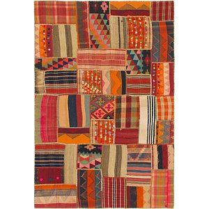 Unique Loom 5' 7 x 8' 3 Kilim Patchwork Persian...