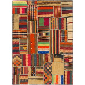 Unique Loom 5' x 6' 10 Kilim Patchwork Rug