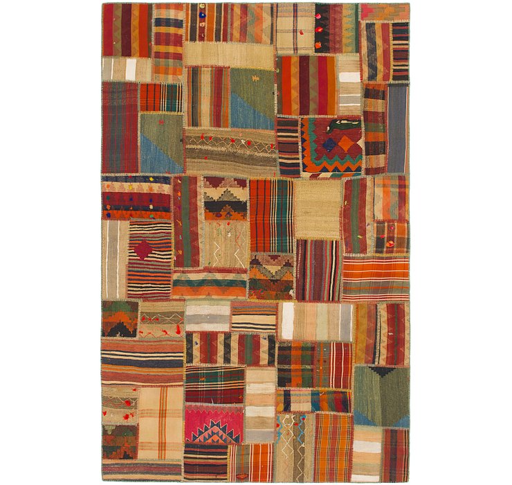 6' 8 x 10' 3 Kilim Patchwork Rug