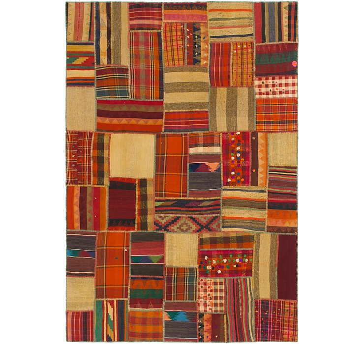 6' 8 x 10' Kilim Patchwork Rug