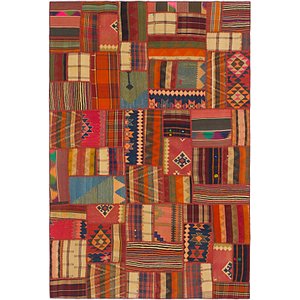 6' 9 x 10' 2 Kilim Patchwork Rug