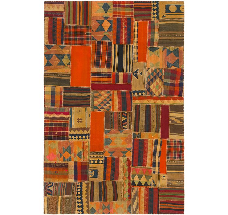 6' 8 x 10' 2 Kilim Patchwork Rug