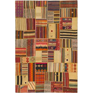 6' 9 x 9' 10 Kilim Patchwork Rug