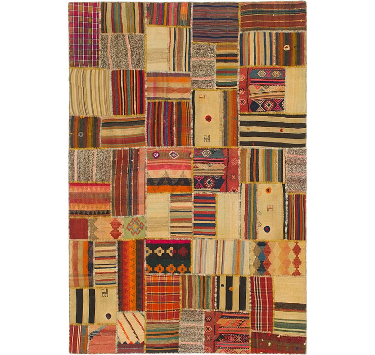 6' 9 x 9' 10 Kilim Patchwork Rug