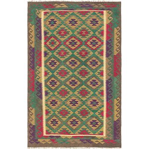 Unique Loom 5' 4 x 8' 4 Kilim Maymana Rug