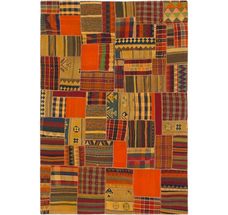7' x 10' Kilim Patchwork Rug