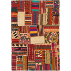 Unique Loom 5' 7 x 8' 2 Kilim Patchwork Rug