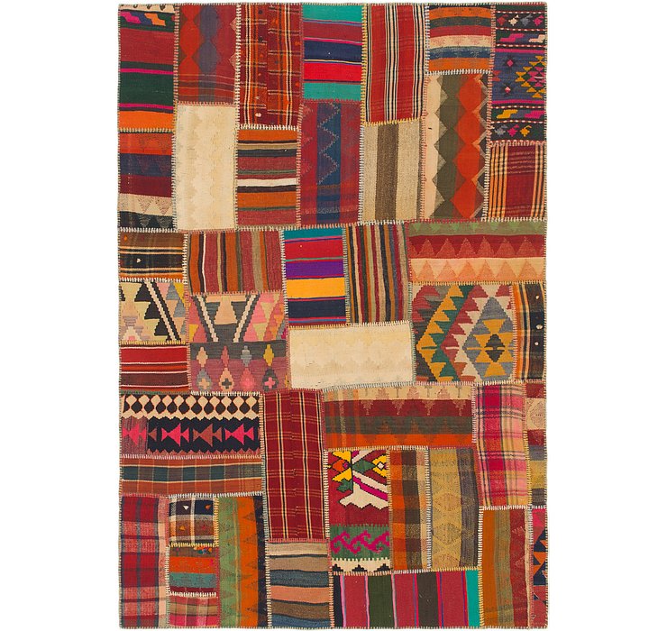 5' 7 x 8' 2 Kilim Patchwork Rug