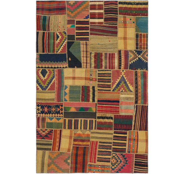 6' 6 x 10' 3 Kilim Patchwork Rug