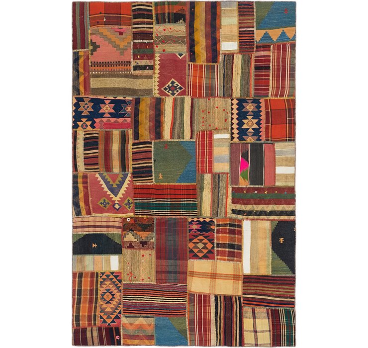 6' 8 x 10' 4 Kilim Patchwork Rug