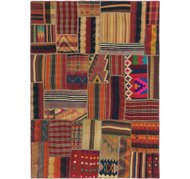 5' 7 x 7' 9 Kilim Patchwork Rug
