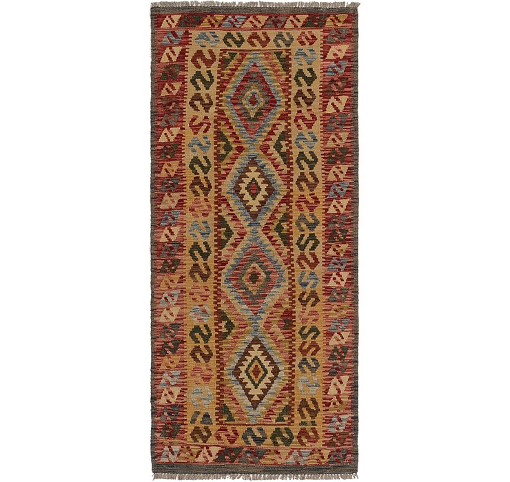 2' 9 x 6' 3 Kilim Maymana Runner Rug