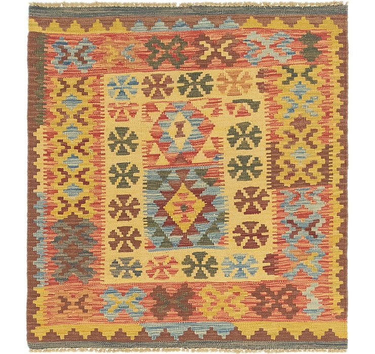 3' 4 x 3' 6 Kilim Maymana Square Rug