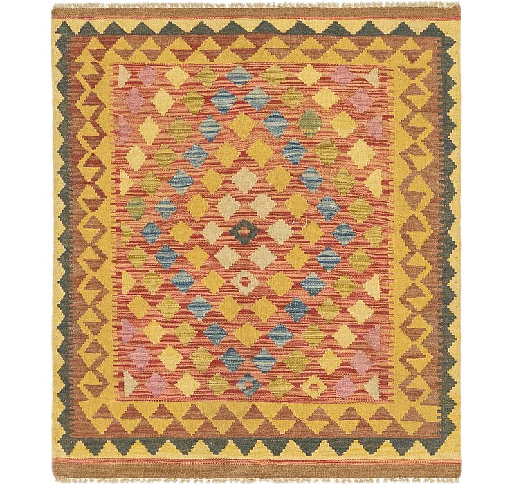 3' 2 x 3' 8 Kilim Maymana Square Rug