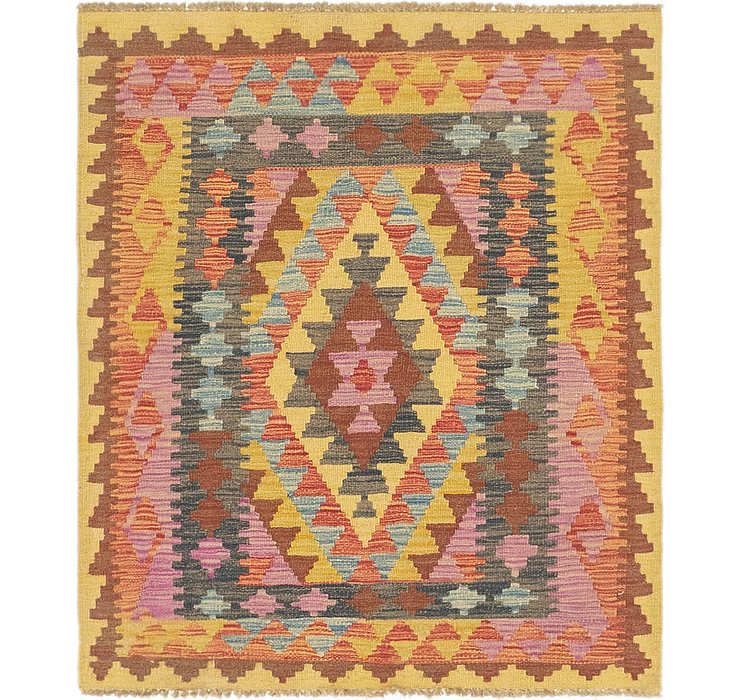 3' 2 x 3' 8 Kilim Maymana Square Rug
