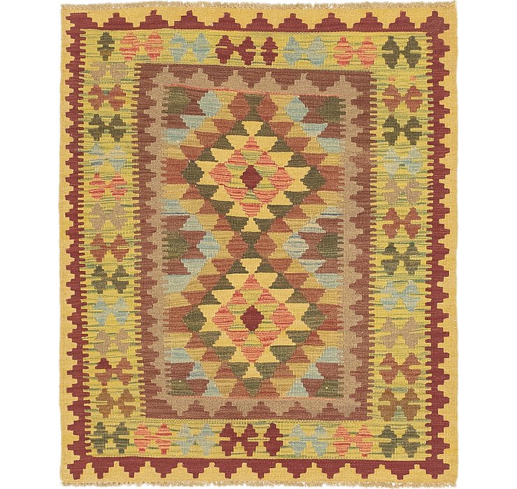 3' 4 x 4' Kilim Maymana Square Rug