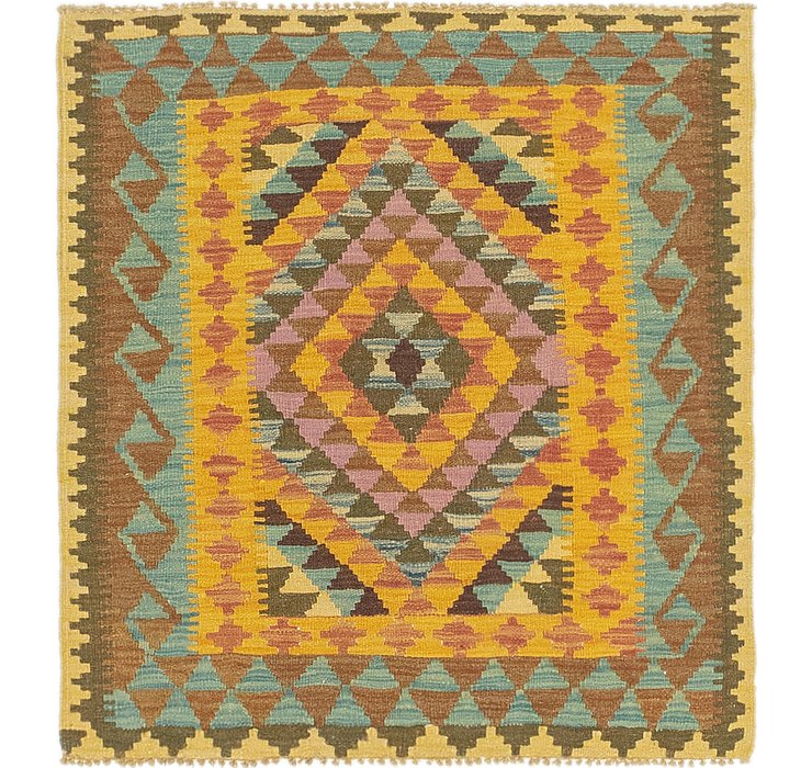 3' 3 x 3' 3 Kilim Maymana Square Rug