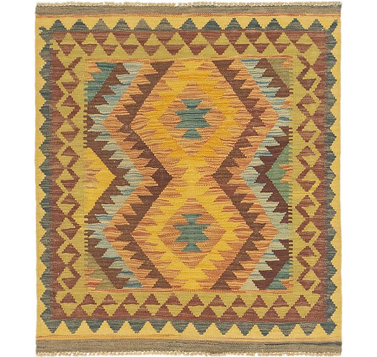 3' 2 x 3' 7 Kilim Maymana Square Rug
