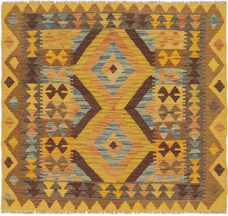 3' x 3' 3 Kilim Maymana Square Rug