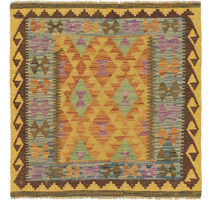 3' 3 x 3' 3 Kilim Maymana Square Rug
