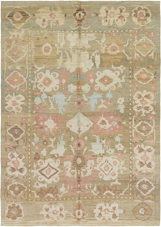Beige 10 9 X 15 4 Oushak Rug Oriental Rugs Handknotted Com Main Image Of Rug