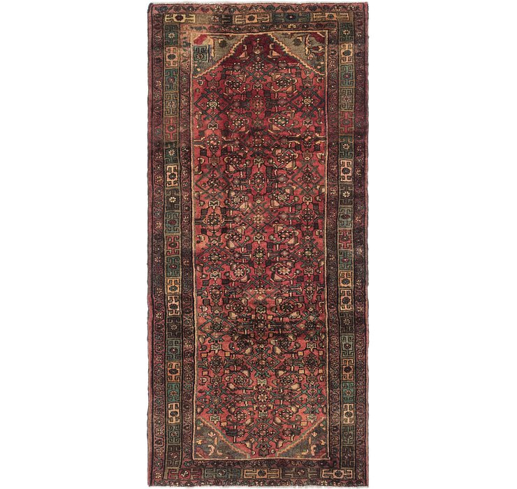 HandKnotted 3' 10 x 8' 6 Hossainabad Persian Run...