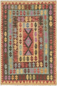 Unique Loom 3' 4 x 5' Kilim Maymana Rug