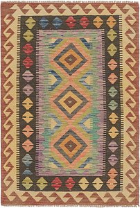 Unique Loom 3' 3 x 4' 9 Kilim Maymana Rug