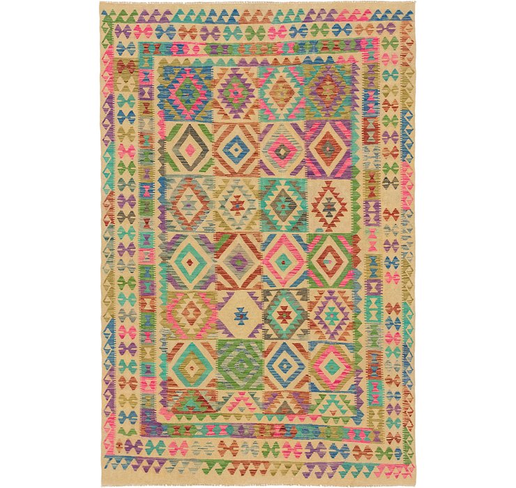 6' 3 x 9' 6 Kilim Maymana Rug
