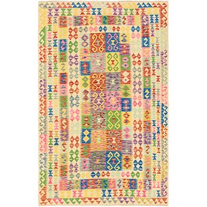 Unique Loom 5' x 8' 2 Kilim Maymana Rug