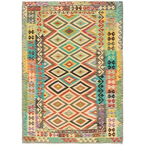 Unique Loom 5' 6 x 8' Kilim Maymana Rug