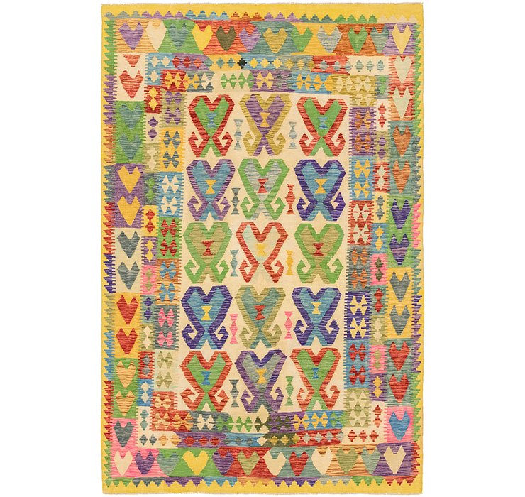 6' 4 x 9' 10 Kilim Maymana Rug