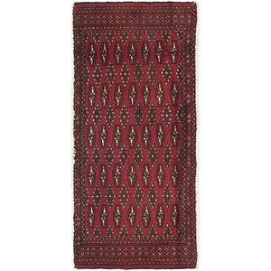 2' x 4' 5 Torkaman Persian Runner...