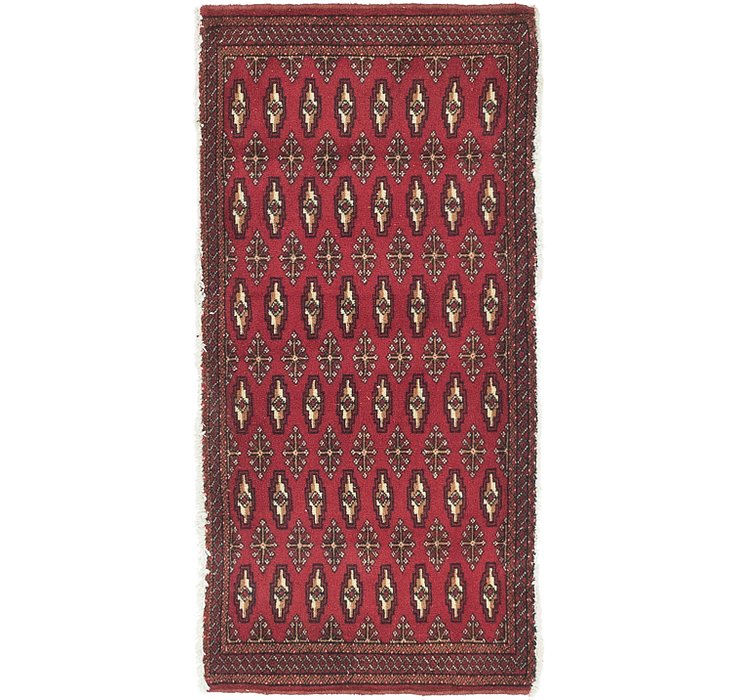 HandKnotted 2' x 4' 3 Torkaman Persian Runner...