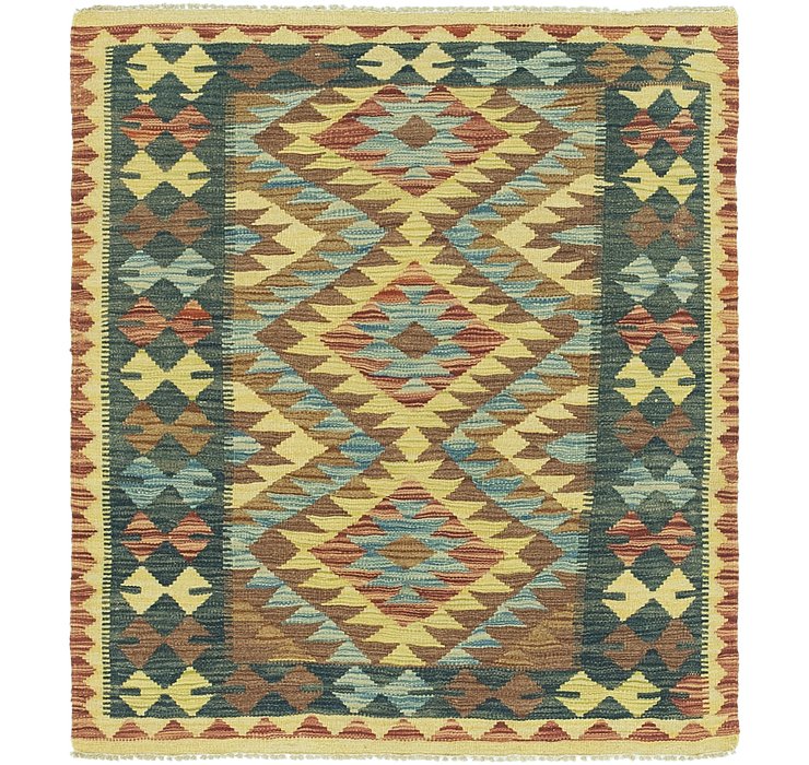 3' 2 x 3' 9 Kilim Maymana Square Rug