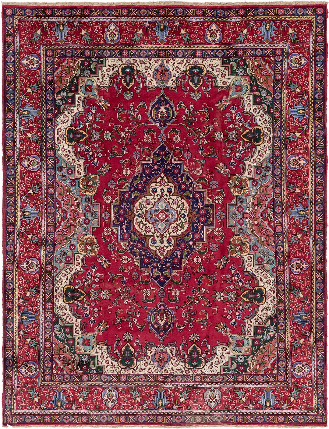 Red Handknotted 9 X 12 8 Tabriz Persian Rug Rugs Main Handknotted 9 X 12 8 Tabriz Persian Rug Photo