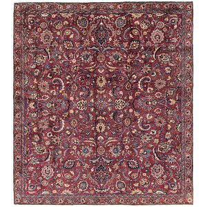 7' 6 x 8' 5 Mashad Persian Square Rug